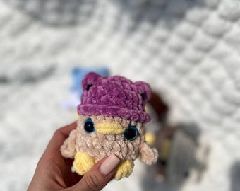 Crochet Duck with Pink Hat: Handmade Amigurumi Plush Toy