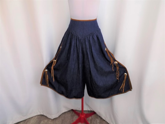 Vintage Blue Denim Western Gauchos by Bis