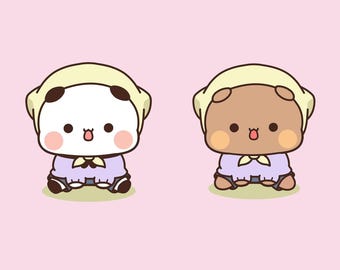 Bubu and Dudu Bear Panda Couple love PNG Images High definition, Kawaii Bubu Dudu Mega Pack Digital Pictures download gift her