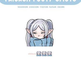 Elf Mage Pout Emote, Cute Anime Elf, Twitch Discord Emote (Digital Download)