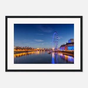 London Eye Twilight Gerahmter Druck : Mattes Papier in Museumsqualität