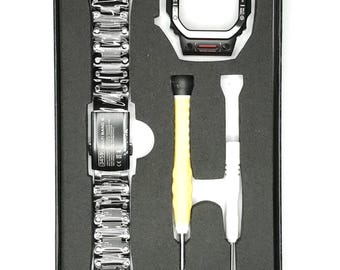 Casio G-Shock DW-5600UE All Metal Band Kit | Stainless Steel G-Shock Bracelet | Metal Watch Strap Upgrade | Tactical Style Gift