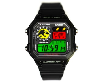 Custom Casio AE1200 "Jurassic Park" Mod: World Time Digital Watch