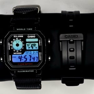 Custom Casio AE1200 “Essentials” Royale Digital Watch | Hydromod Blue Screen | Modified World Time Watch