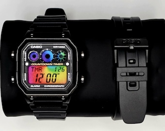 Custom Rainbow Casio AE1300WH Watch Mod - 'Casio Royale' Style
