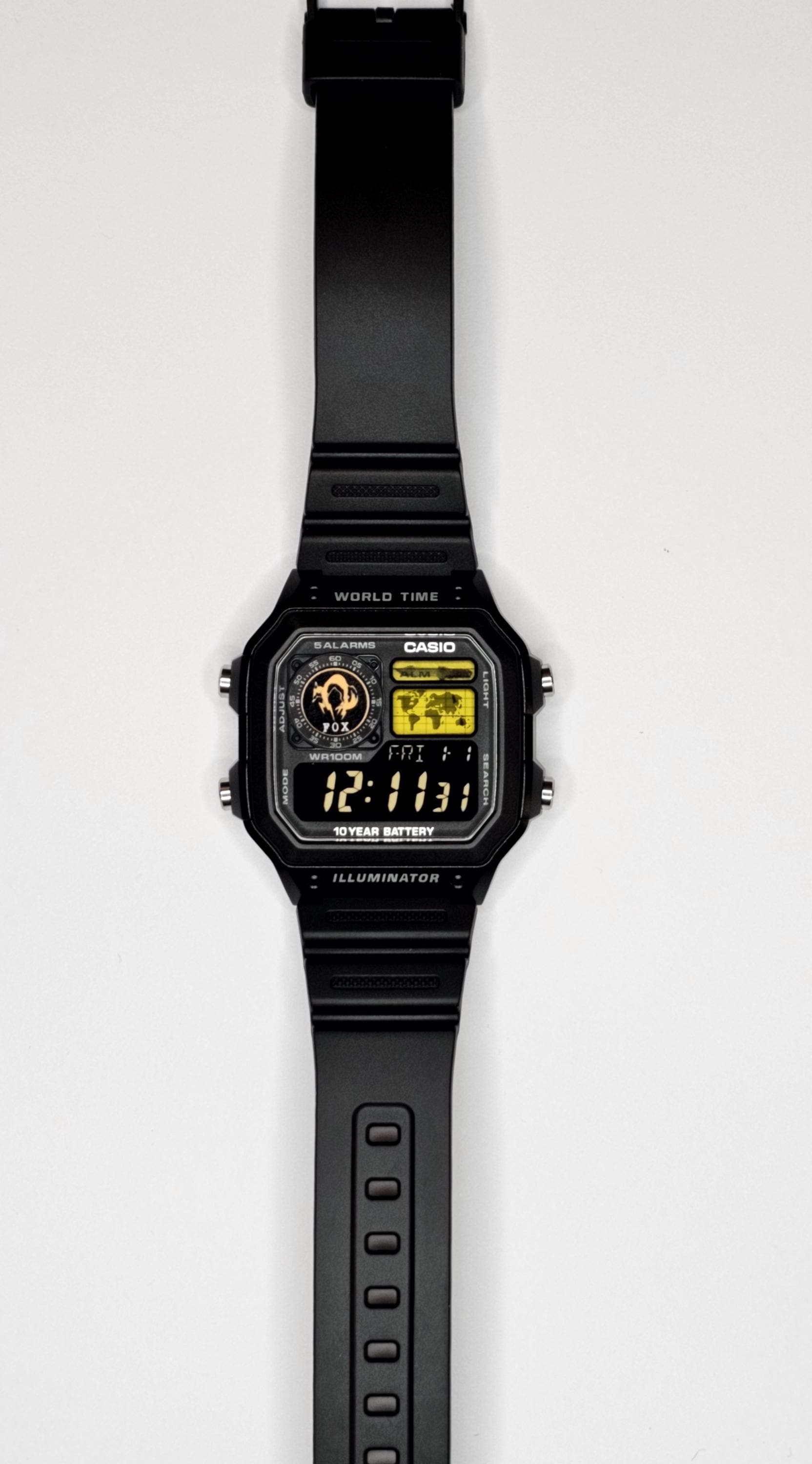 Custom Casio AE1200 “metal Gear Soild” Mod Negative Display