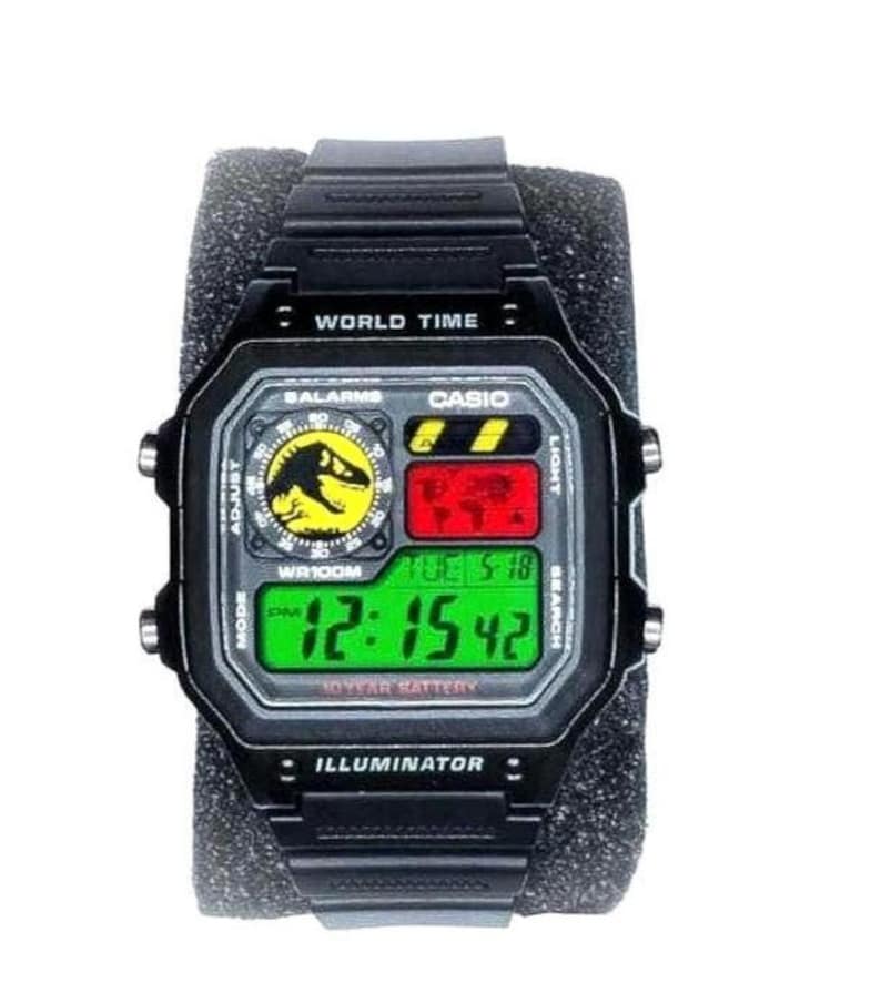 Custom Casio AE1200 "Jurassic Park" Mod: World Time Digital Watch image 1