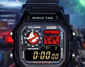Ghostbusters Casio AE1200 Royale Mod: Custom Negative Display Watch - Halloween