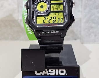 Custom Casio AE1200WH mod, yellow filter, essentials, gift, gift for him