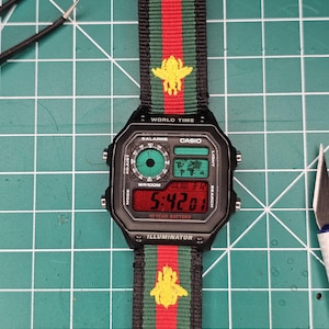 Custom Casio AE1200WH Watch: Green & Red Screen Mod, Brand New