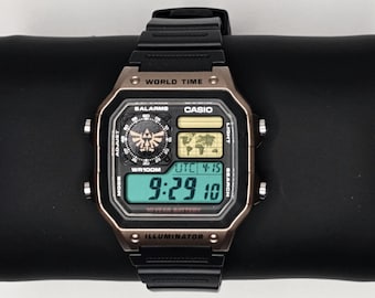 カシオAE1200ゼルダ改造 | カシオロイヤルカスタムゼルダウォッチ | ワールドタイムデジタルウォッチ | レトロゲームウォッチ | 改造カシオAE1200 | ユニークなゲーム
