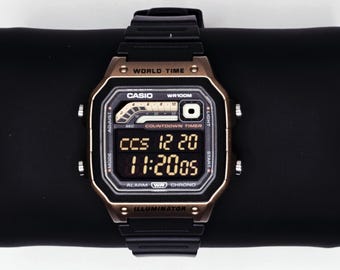 Custom Casio WS-1600 Mod - AE1200 Bronze und Schwarzes Gehäuse, Negativ-Bildschirm, Essentials