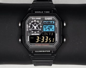 Orologio Casio AE1200 personalizzato "Halo Reach" - Filtro blu / Orologio digitale con ora mondiale / Orologio retrò a tema / Regalo personalizzato per giocatori / Accessori essenziali