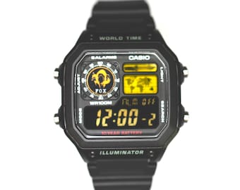 Custom Casio AE1200 “Metal Gear Soild” Mod Negative Display–| World Time Digital Watch | Retro Watch | Custom Gift for Gamers | Essentials
