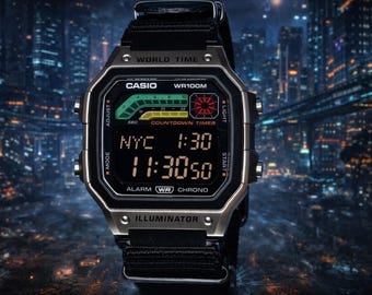 Custom Casio WS-1600 Mod – AE1200 Grey and Black Case, Negative Screen, Essentials