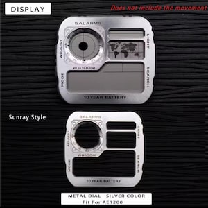 Reloj Casio Royale Full Metal Silver con esfera Mod: AE1200WH con hora mundial