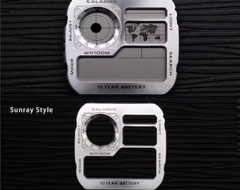 Casio Royale Full Metal Silver Faceplate Mod: AE1200WH World Time Watch