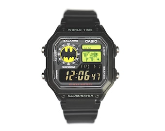 Custom Casio AE1200 Watch: Batman-Inspired Yellow/Black Screen Mod