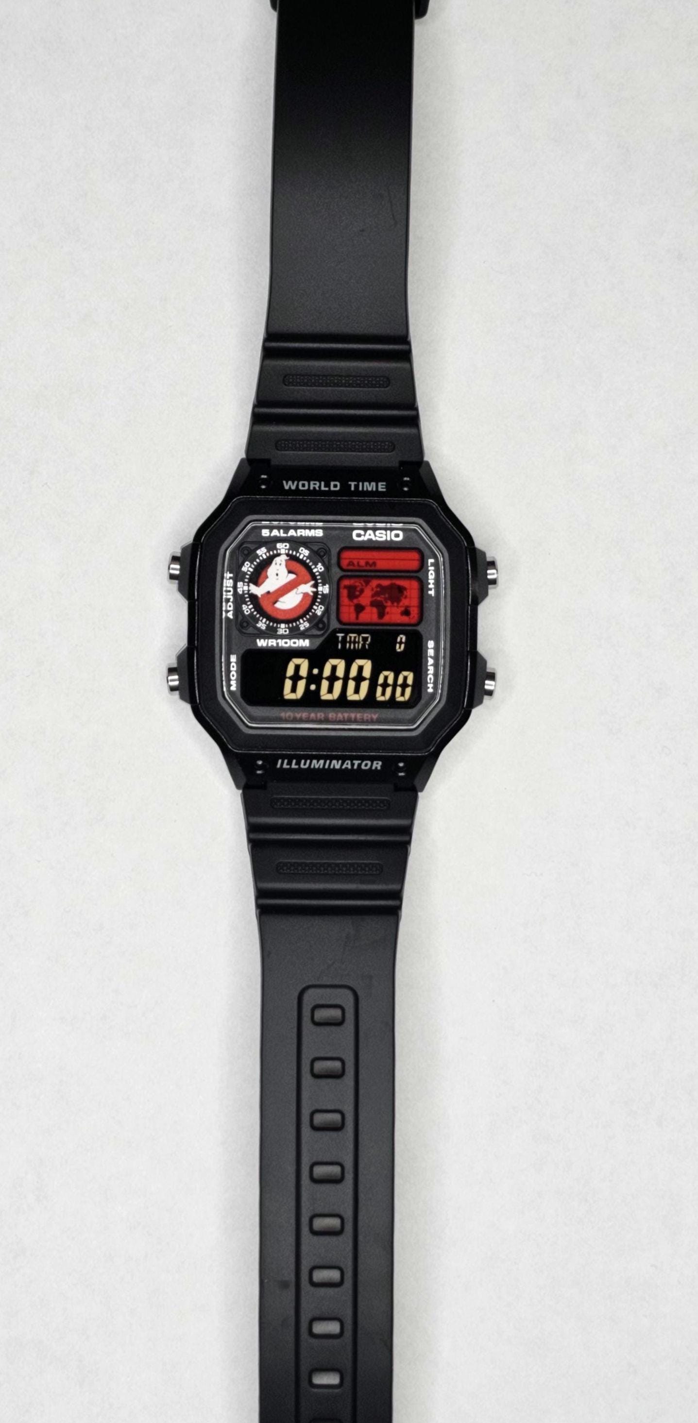 Ghostbusters Casio AE1200 Royale Mod: Custom Negative Display