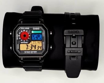 Custom Casio AE1200W mod, Blue & Red Screen Mod, essentials, gift,
