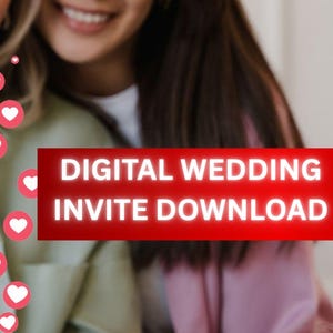 Red Animated Wedding Invitation Video: Editable Canva Template (Digital Download