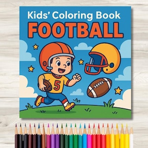 Kids Digital Football Coloring Book | Printable Sports Activity | Coloring pages | Instant Download | Digital coloring | Football