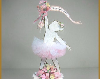 Little Girls Ballerina Cake Topper, Centerpiece, Keepsake Box, Little Girls Sugar Plum Fairy