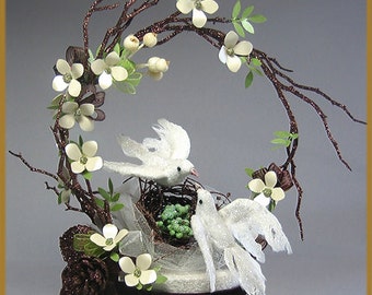 Woodland "Love Birds" Wedding Cake Topper