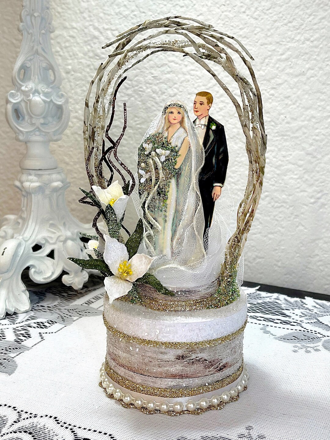 Rustic Elegance Wedding Cake Topper - Etsy