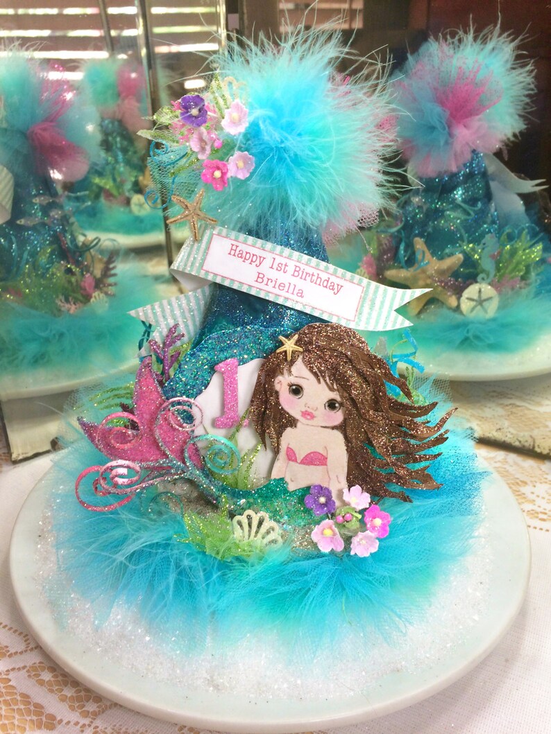 Mermaid Party Hat Under the Sea Party Hat Etsy