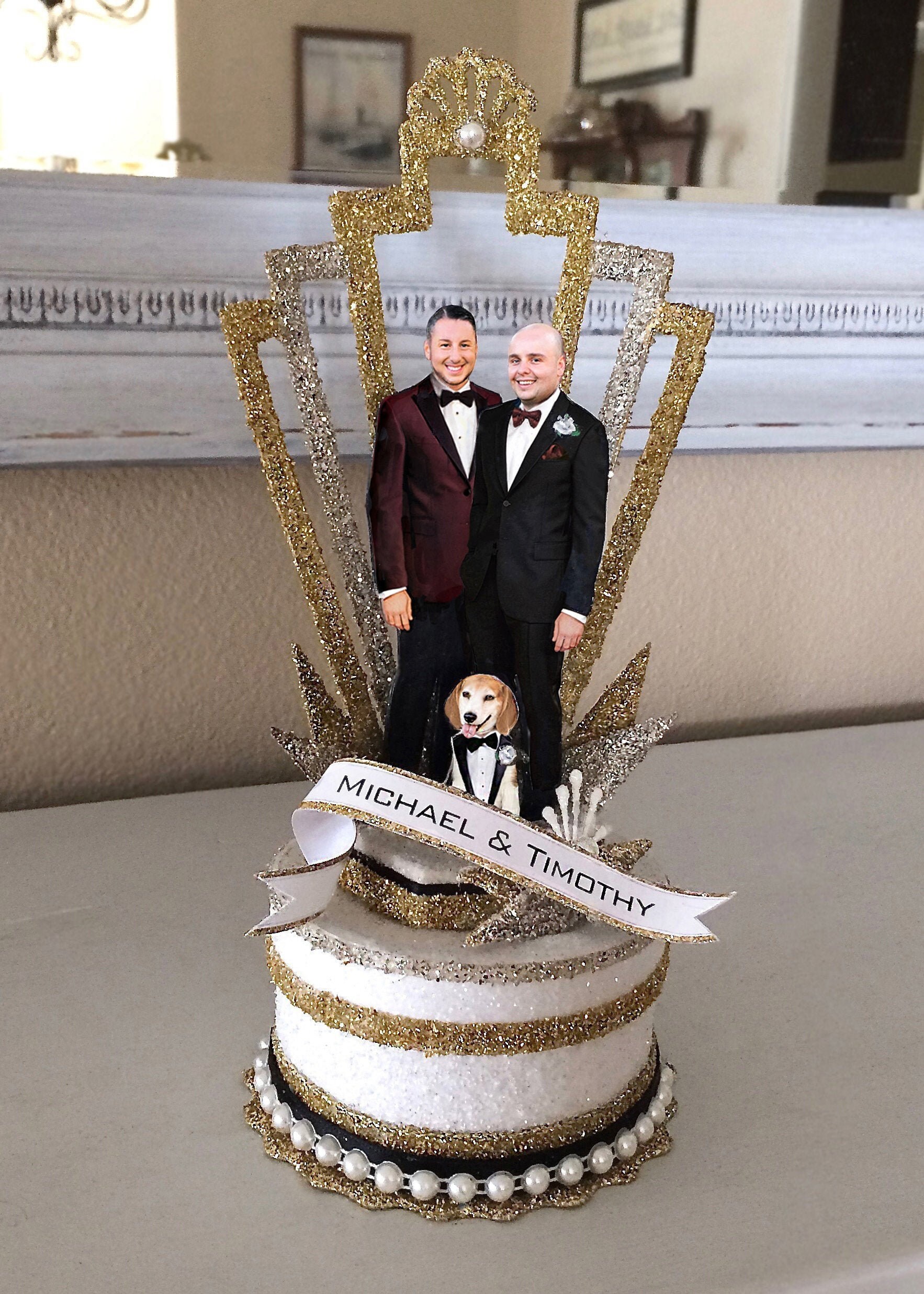 Grow old with me Art Deco cake topper Art Deco wedding cake topper Art Deco wedding decor Vintage wedding cake topper
