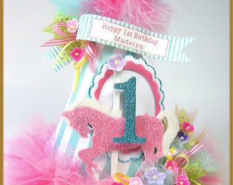 Carousel Pink Pony Birthday Hat