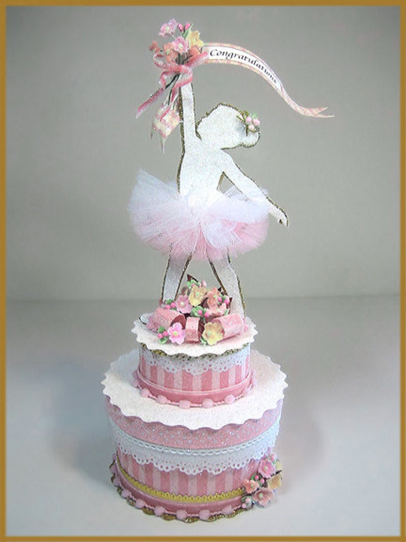 Little Girls Ballerina Cake Topper Centerpiece Keepsake Box Etsy