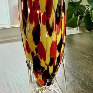 Art Deco Glass Vase - Etsy