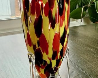Art Deco Spatter Glass Vase from 1920's