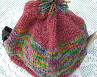 Tea Cosy Tea Cozy - Hand Knitted, Hand Knit Vintage Style, Teapot Cozy, Teapot Cosy