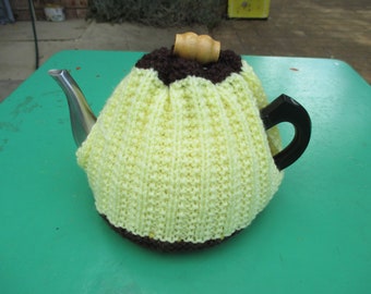 Vintage Tea Cozy - Yellow & Brown Edge  - Vintage Style for your teapot.