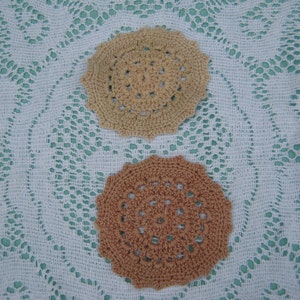 Vintage Cream and Tan Crocheted Doilies - Vintage style for your Home.