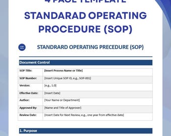 Professional SOP Documentation Template | SOP Document | Standard Operating Procedures | Business Work Procedures & Compliance Toolkit