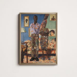 Afrocentric Couple Portrait: Modern Black Family Art (Digital Download)