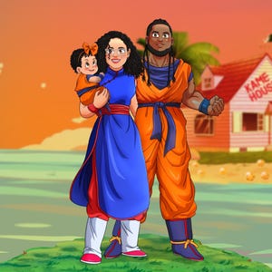 Custom Anime Portrait | DBZ Style, Couple Gift (Digital File) Valentine gift