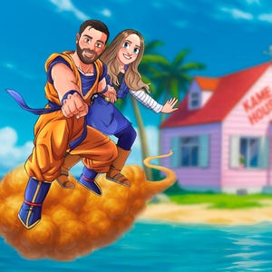 Custom DBZ Anime  Style | Personalized Portrait | Digital File A2 A3 A4 A5 Zize | Very attractive Prize,  Birthday Annivesary Valentine