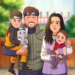 Personalized Ninja Portrait | Custom Anime Portrait | Digital File print A2, A3, A4, A5 Zize | Ready for Custom Zize