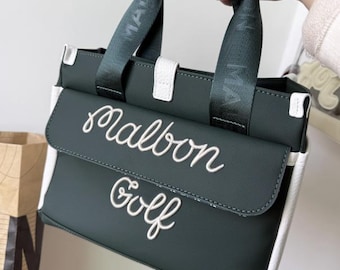 Malbon Women’s Golf Tote Bag – Luxury Course & Clubhouse Carryall – Sand Trap Cream or Augusta Pine Green – Stylish Ladies Golf Handbag