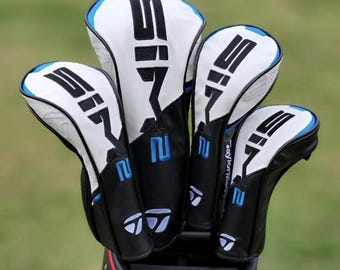 TaylorMade SIM2 Golf Club Headcovers Set – Premium “Blue Streak” Driver, Fairway (1/3/5) & Utility Covers | Luxury Golf Gift for dad , son