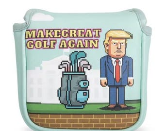 Funny Donald Trump Golf Putter Cover – “Make Great Golf Again” Mallet Headcover | Magnetic Closure, Unique Golf Gift for dad , brother , son