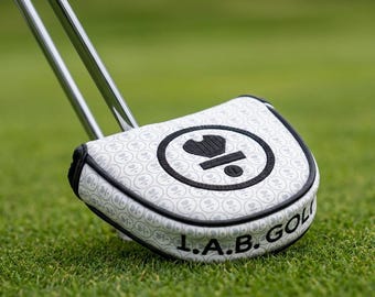 LAB Golf Icon Mallet Putter Cover – Black White Limited Release |15cm x 13cm | Fits DF , Mezz, etc dad , boyfreind , husband , son golf gift