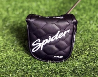 Spider Putter Headcover – Premium Quilted Golf Club Cover | Fits Spider & Mallet Putters – golf gift for Dad , Brother , Husband