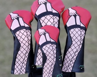 Novelty Golf Headcovers –Funny golf headcover Stocking Leg Design|Unique Driver,Fairway & UT Covers |Dad , brother , son , partner golf gift