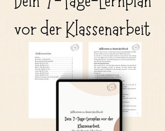 7-Day Study Plan for Exam Preparation – PDF Workbook with Daily Structure & Reflection | Learning Aid for Students from Grade 5